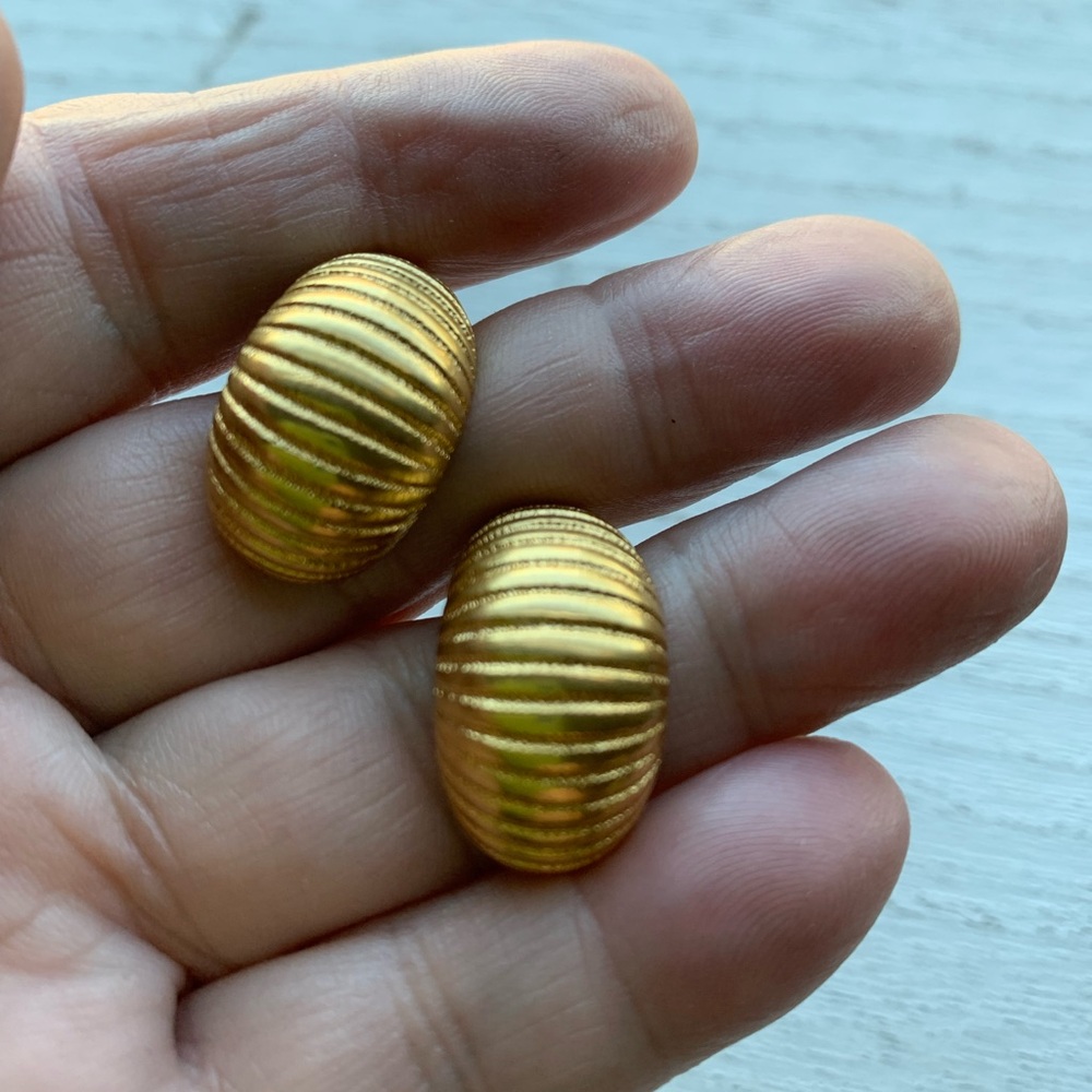 Monet gold-tone “snail shaped” pierced earrings